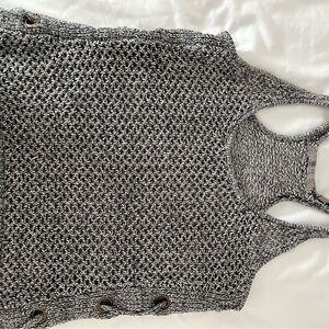 Knit Racerback Sweater Tank in Black & White